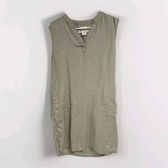 C&C California Dresses & Skirts - C&C California 100% Linen Dress Pockets Olive Green Women’s Size S